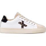 Newlab - NL08 - Sneakers - Wit/Beige - Leer en Suède, Uitneembare Binnenzool, Handgemaakt in Portugal