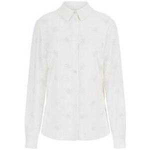 Guessvoor vrouwen. W5BH80W2982 Shirt met 4G logo
wit (S), Casual, Synthetisch, Lange mouwen
