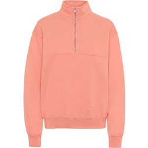 Sweatshirt 1/4 rits Colorful Standard Organic bright coral