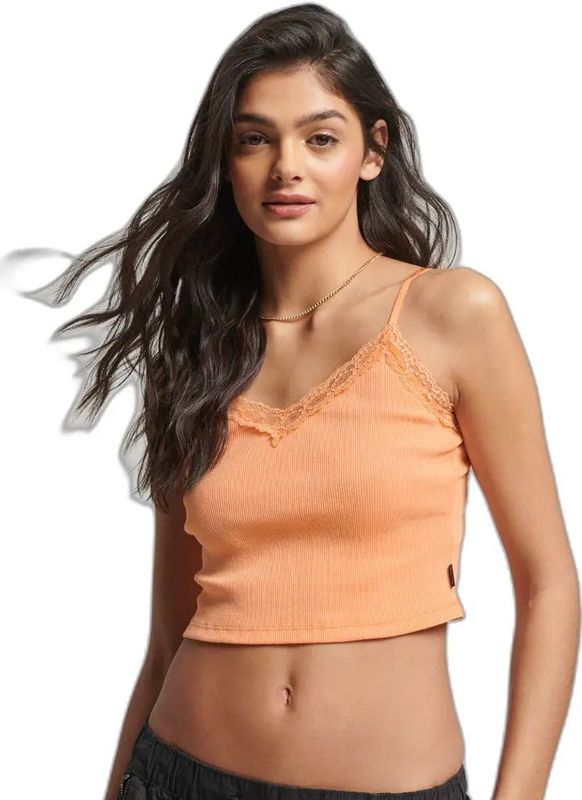 Superdry - Geribbelde Tanktop - Met Kanten Randje