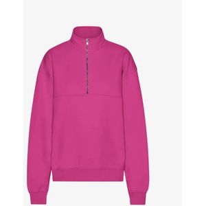 Merino 1/4 zip trui Colorful Standard Magenta Blaze