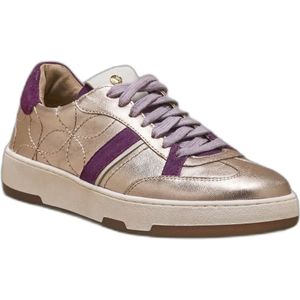 Dames sneakers met metallic leer effect Pédiconfort
