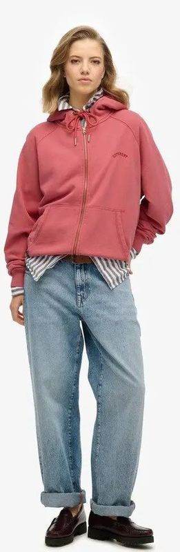 Essential - Oversized Raglan Zip Hoodie - Groen - 100% Katoen