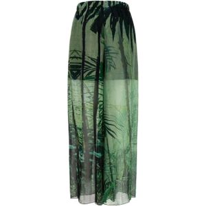 Guess - Roxan - Broek - Groen - Chiffon - High-Waisted - Wide Leg