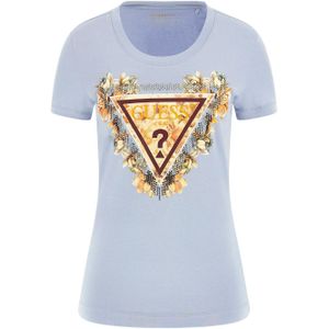 Dames-T-shirt Guess Triangle Flowers