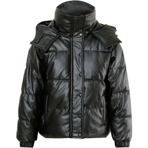 Sixth June - Doudoune - Neplederen Pufferjas - Zwart - Gequilt, Hoge Kraag, Niet-afneembare Capuchon