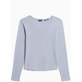 Fijn ribbel lange mouwen T-shirt met een wijde hals voor dames Superdry