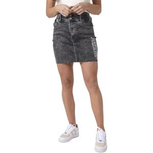 Project X Paris - Denim Rok - Blauw - 98% Katoen, 2% Polyester, Elastische Tailleband