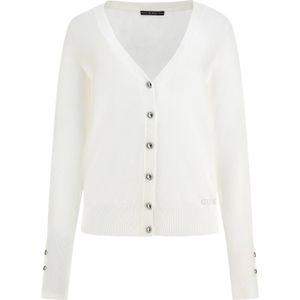 Guess - Cardigan - Wit - Dames - Viscose met Strass-applicaties