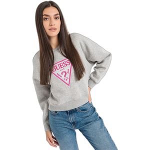 Dames sweatshirt met driehoekige lurex ronde hals Guess