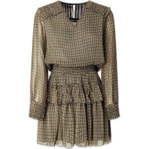 Pepe Jeans - Lara - Jurk - Boheemse Print - V-hals - 100% Polyester