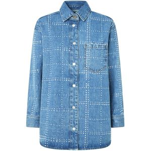 Pepe Jeans - Glitter - Dames Overhemd - Lichte Denim