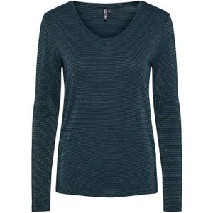 Gestreept dames-T-shirt met lange mouwen Pieces Billo Lurex