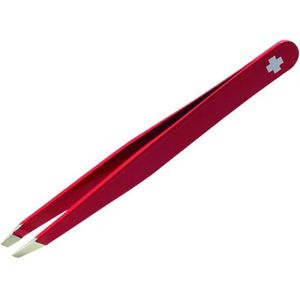 Rubis - Swiss Line Classic Soft Touch - Pincet - Rood - Schuine Bek - 9,5 cm