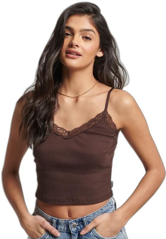 Superdry - Geribbelde Tanktop - Met Kanten Randje
