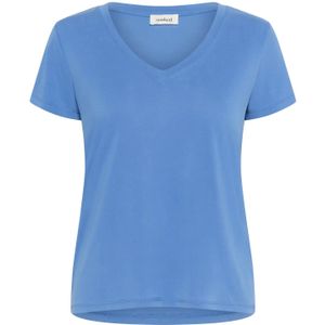 Dames-T-shirt met V-hals Soaked in Luxury Columbine