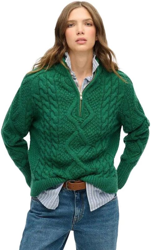 Superdry - Aran Half Rits - Trui