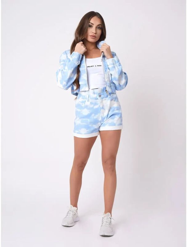 Project X Paris - Korte Broek - Wolkenpatroon - Elastische Tailleband - 98% Katoen, 2% Elasthaan