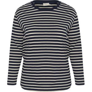 KAFFE - Curve Winni - Dames-T-shirt - Lange Mouwen - 100% Biologisch Katoen