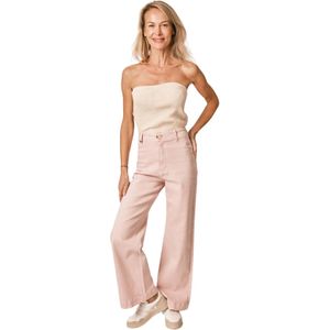 Roze flared jeans met hoge taille in stretchkatoen voor dames F.A.M. Paris Fauve