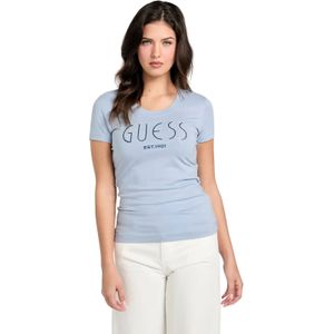 Guess - T-shirt - Roze - Dames - Slim Fit - Katoen Stretch Jersey
