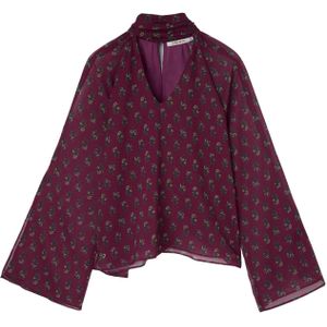 Vrouwelijke blouse met bedrukte kraag Silbon