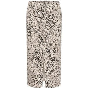 Kaffe - Abstract Luipaard Rib Rok - Bruin - Dames