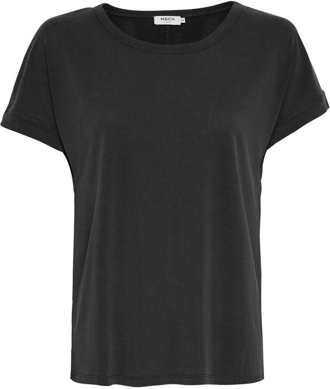 MSCH - T-shirt - Zwart - 70% Modal 30% Polyester