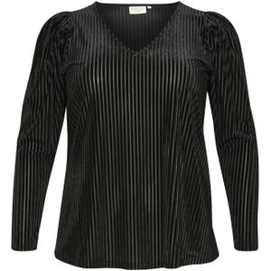 Dames-T-shirt met lange mouwen KAFFE Curve Cacanna