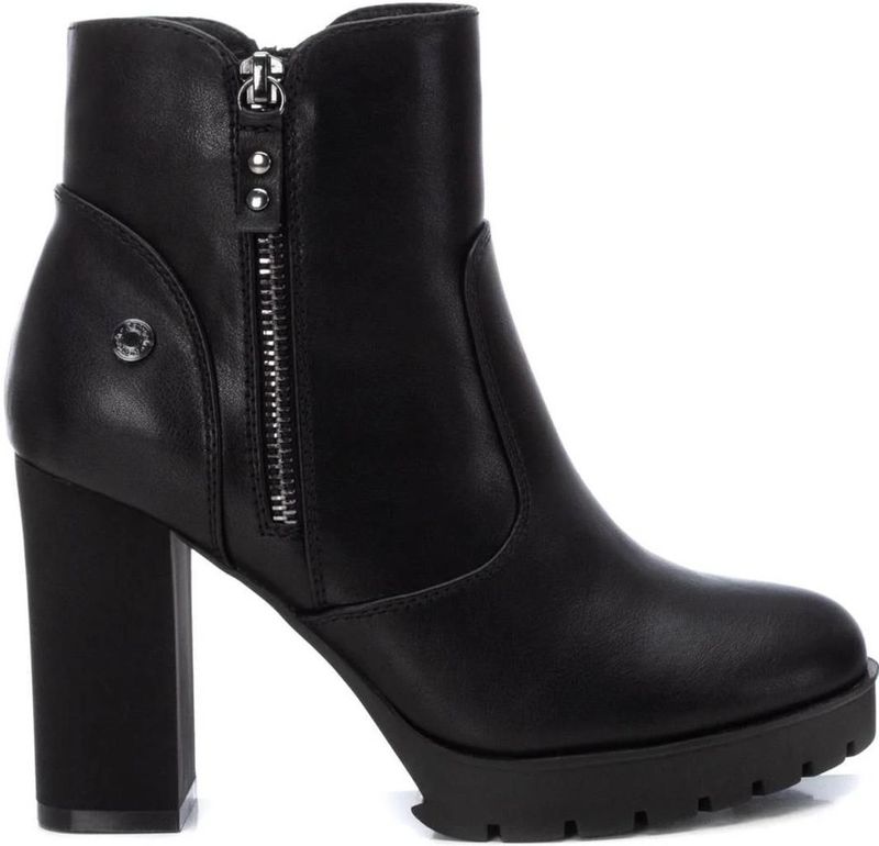 Refresh - 17225701-NEGRO - Enkellaarsjes - Zwart - Hakhoogte 8 tot 10 cm - Ritssluiting