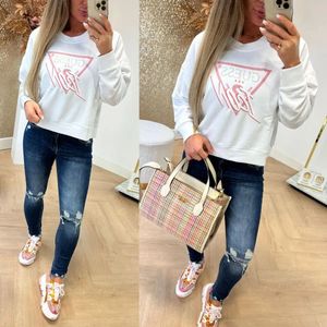 Sweatshirt dameskatoen met ronde hals Guess Icon