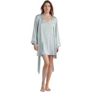 Dames badjas met lange mouwen en satijnen bies Admas Classic