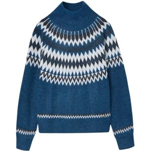 Dames col roulé van jacquard stof Silbon