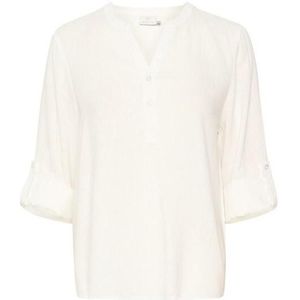 Kaffe - Kamilia Blouse - Chalk - Viscose/Linnen - Lange Mouwen