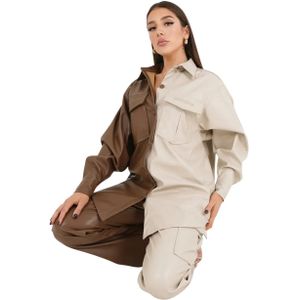 Sixth June - Leren Look Blouse - Vrouwelijk - Zwart