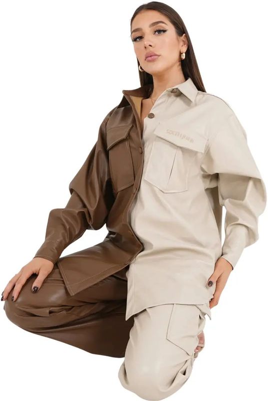 Sixth June - Leren Look Blouse - Vrouwelijk - Zwart