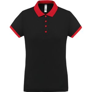 Proact - Sportpolo - Zwart/Rood - Korte Mouwen