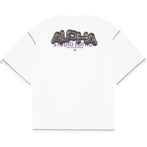 Alpha Industries - Studio Bubble Backprint - T-shirt - Wit - Korte Mouwen - 100% Katoen