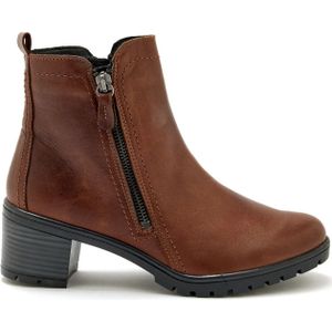 Leren enkellaarsjes dubbele rits dames Pédiconfort