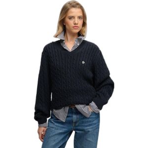 Oversized V-hals kabeltrui voor dames Superdry