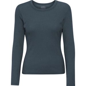 Geribd dames-T-shirt met lange mouwen Colorful Standard Organic petrol blue