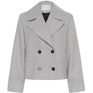 Kaffe - Lichtgrijze Melange Jas - Dames - Tussenjassen