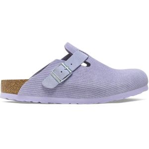 Suède leren klompen Birkenstock Boston