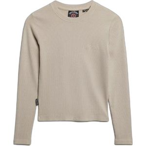 Superdry - Essential Logo Gd Rib T-shirt - Slim Fit - Lange Mouwen