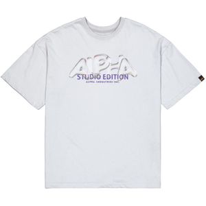 Alpha Industries - Studio Edition Vibe T-shirt - Pastel Grey - Korte Mouwen - 100% Katoen