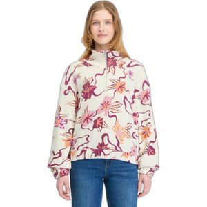 Ecru - Sweater - Met Capuchon - Print - Ritssluiting - Lange Mouwen