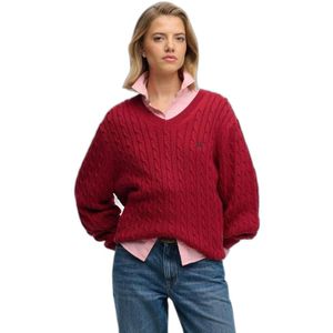 Oversized V-hals kabeltrui voor dames Superdry