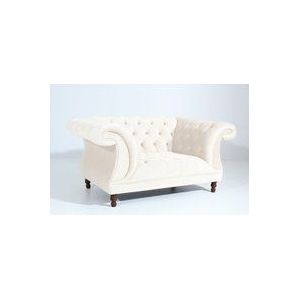 Vintage Sessel Isabelle Samtvelours creme