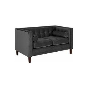 Vintage 2-Sitzer Sofa Joko Samtvelours schwarz