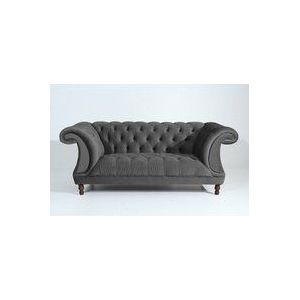 Vintage Sofa Isabelle - 2-Sitzer Samtvelours anthrazit